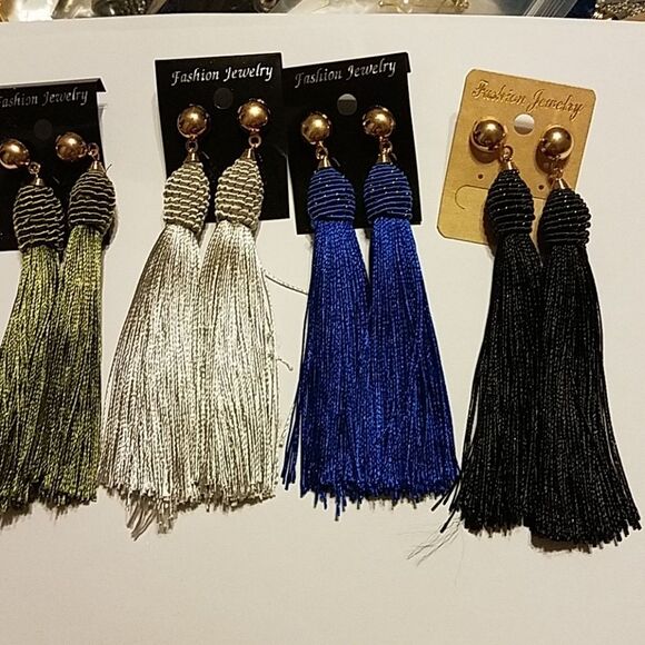 SALE Long  Tassel Earrings - Picture 2 of 4